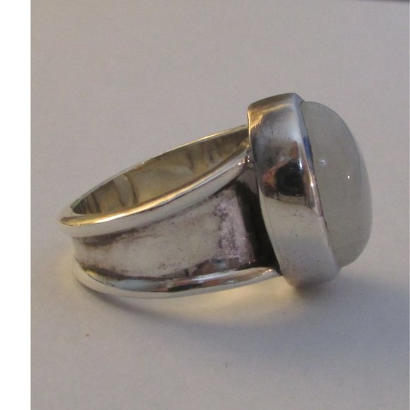 Moon Stone Silver Ring Sz 7 - Picture 3 of 3